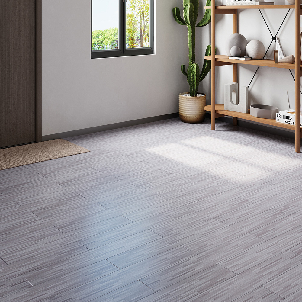 Living and Home Light Grey Rustic Wood Grain Rectangle PVC Flooring Self Adhesive 36 Pack Image 7