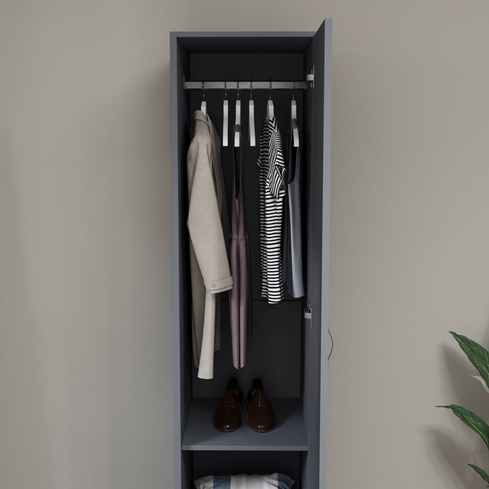 Vida Designs Riano Single Door Grey Wardrobe Image 6