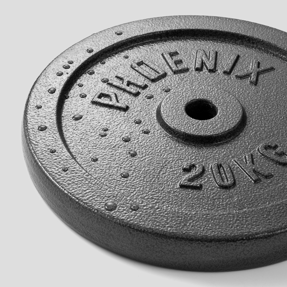 Phoenix Cast Iron Weight Plate 20kg 1 inch Hole Image 2