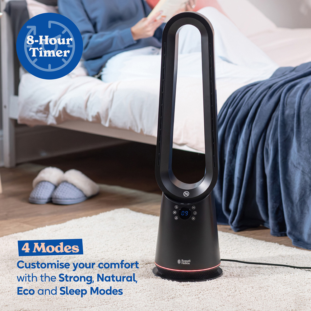 Russell Hobbs RHBHC2030B-SMT Black Smart Bladeless Heater and Cooler with Remote 2000W Image 7