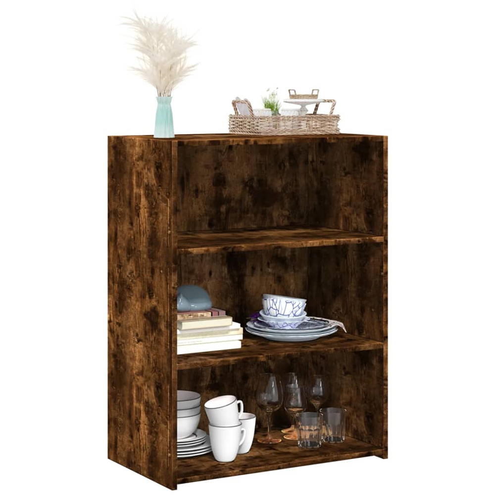 vidaXL 3 Shelf Smoked Oak Sideboard Image 3