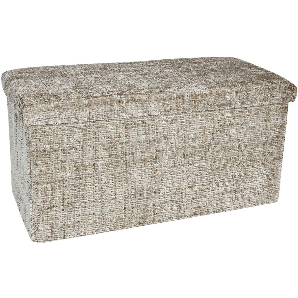 Chenille Storage Trunk Light Brown Image 2