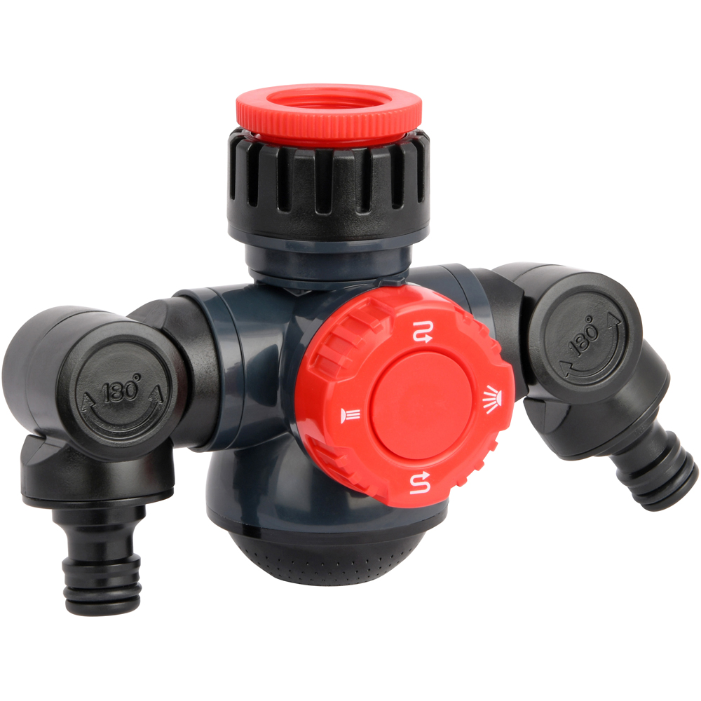 Avilo 3-Way Multi-Function Tap Connector with Twin Hose Outlet Image 1
