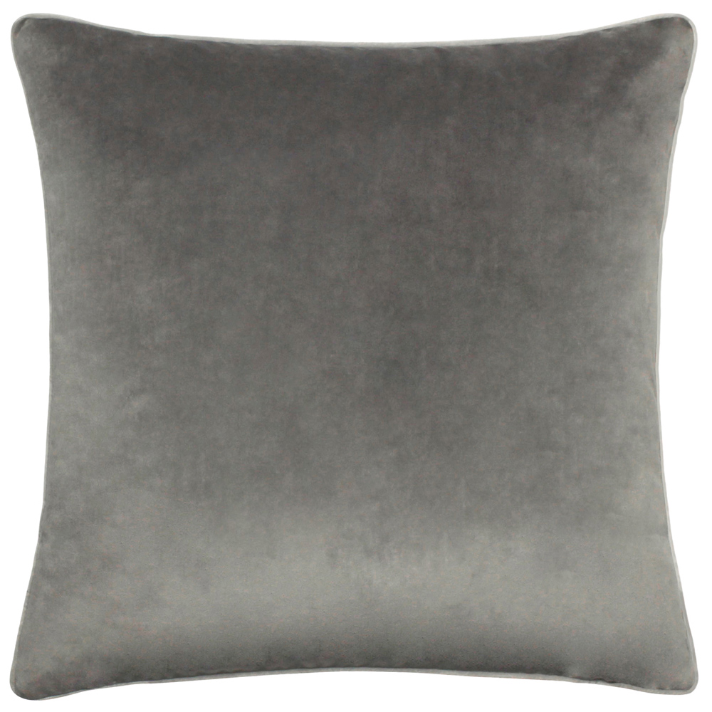 Paoletti Meridian Charcoal Dove Velvet Cushion Image 1