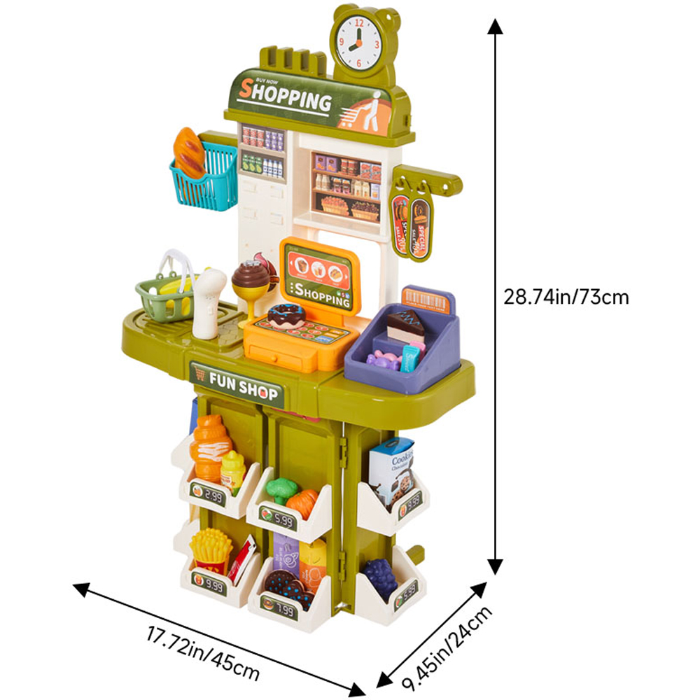 Tommy Toys 38 Piece Kids Gren Supermarket Shopping Pretend Play Set Image 5