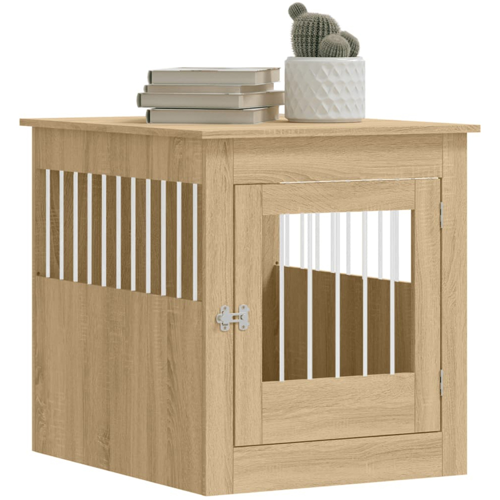 vidaXL Sonoma Oak Engineered Wood Dog Crate Furniture 71 x 64.5 x 80cm Image 4