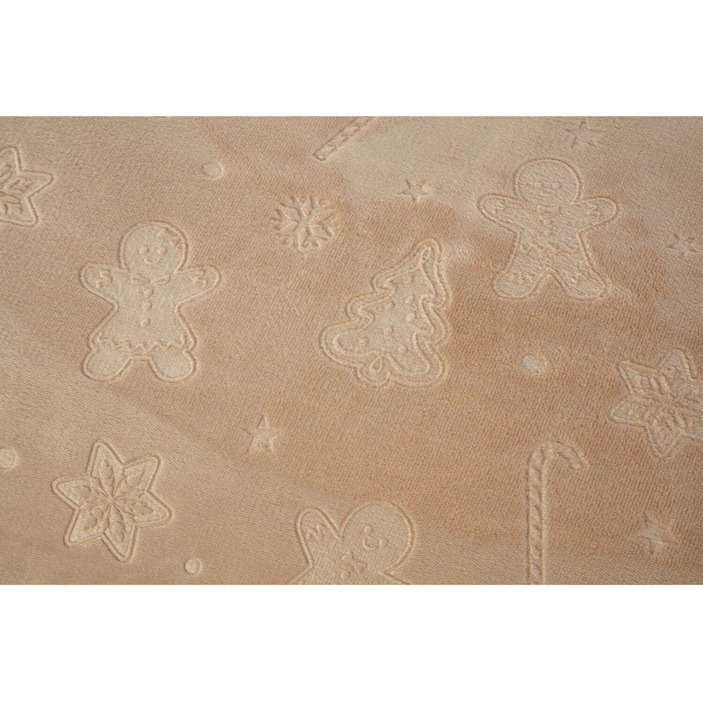 Gingerbread Embossed Fleece Duvet Set Natural Single Image 4