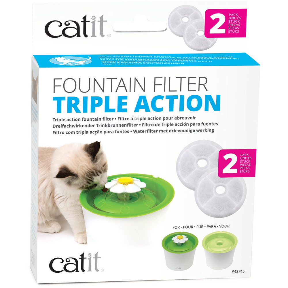 Pack of 2 Catit Triple Action Fountain Filters Image 1
