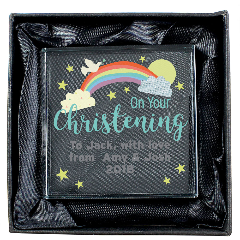 Personalised Memento Personalised On Your Christening Crystal Token Image 3
