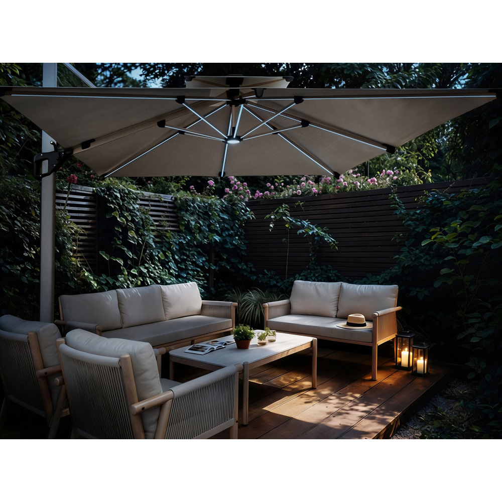 SOLACE+CO Soleil Solar LED Garden Parasol Image 7