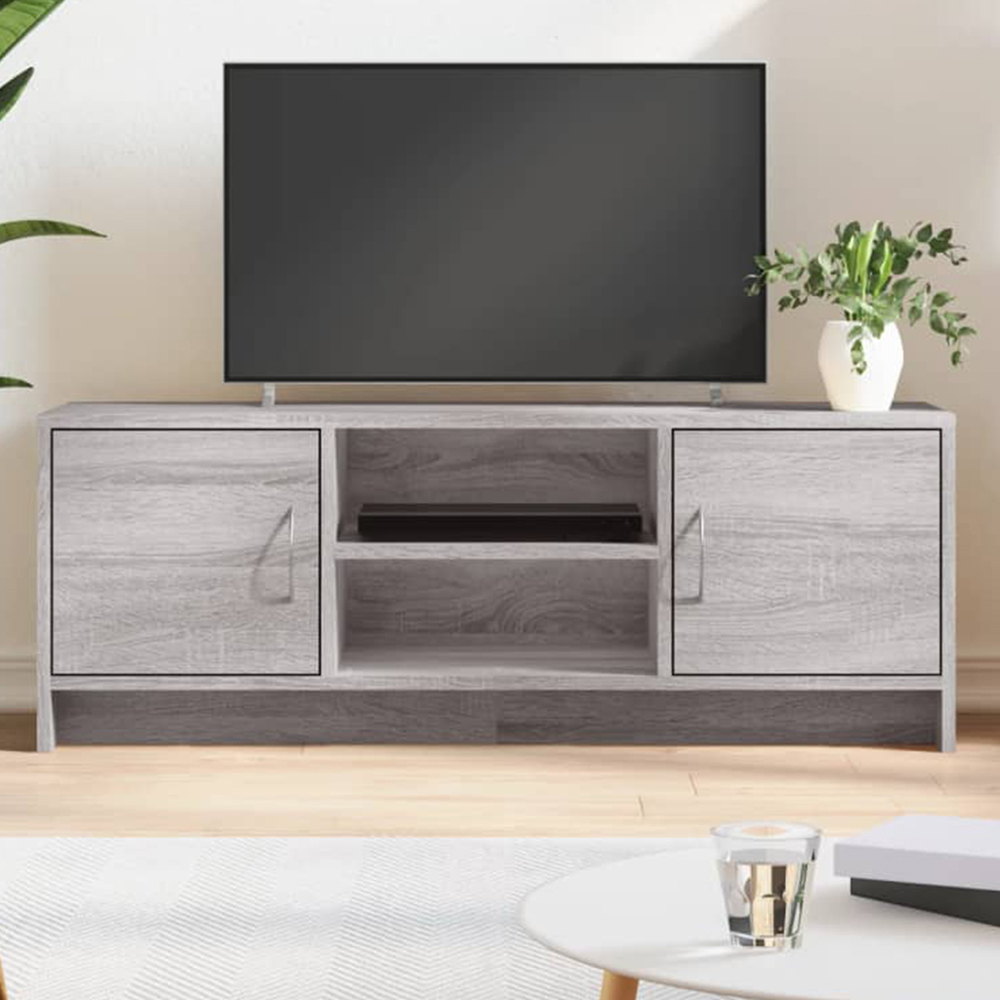 vidaXL 2 Door 2 Shelf Grey Sonoma TV Cabinet Image 1
