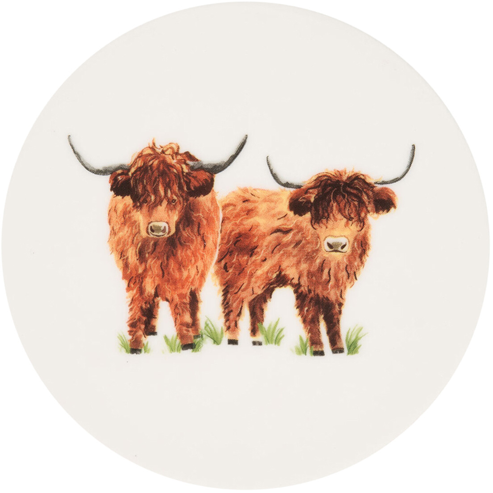 Highland Cow Ceramic Coaster Image 3