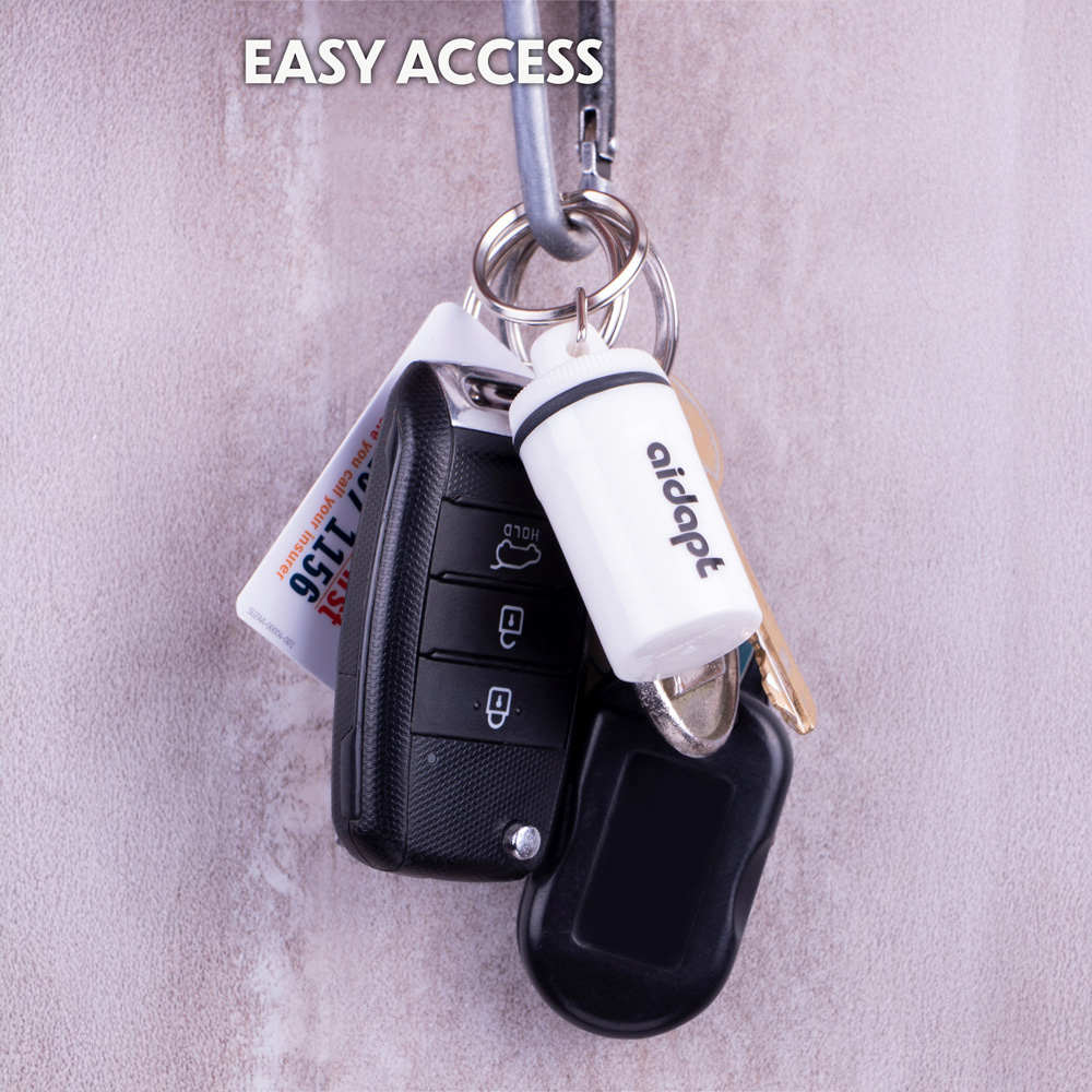Aidapt White Pill Box with Keyring Image 3