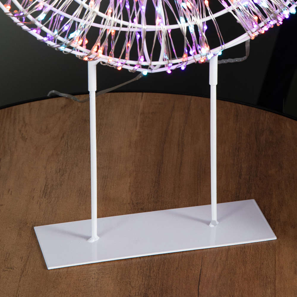Samuel Alexander 720 Rainbow LED Light-Up Twinkling Silver Wreath with Metal Stand 45cm Image 7