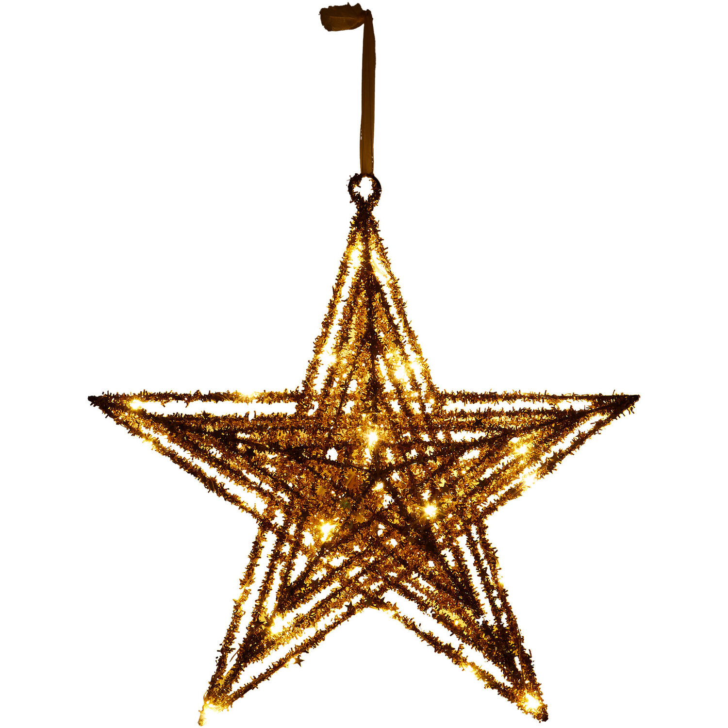 Gold Hanging Star Decoration - Gold Image 2