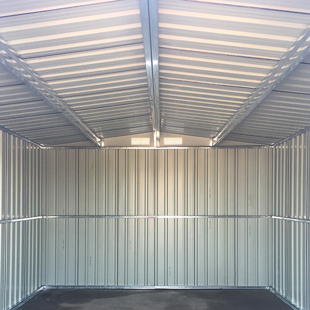 Living and Home 10 x 8ft Anthracite Metal Apex Garden Storage Shed Image 3
