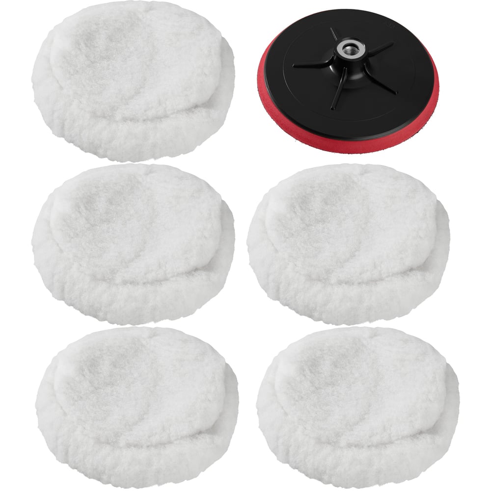tectake 5 Polishing Pad Buffer Pad Set Image 1