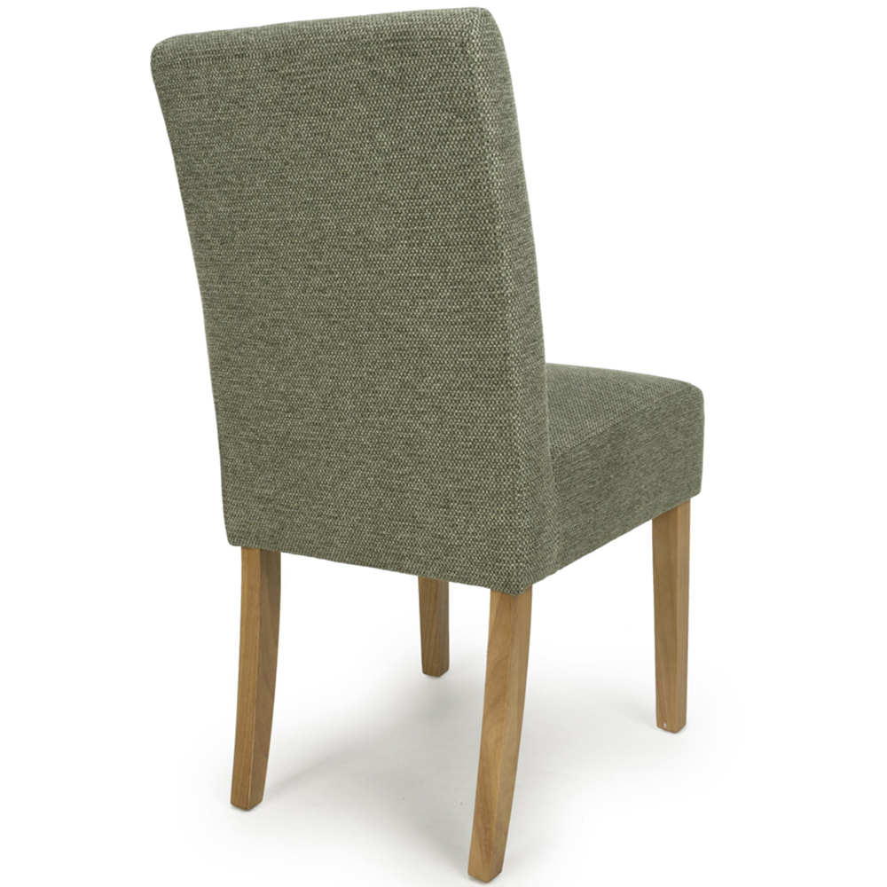 Portland Harlow Olive Weave White Legs Waffle Back Dining Chair Image 5