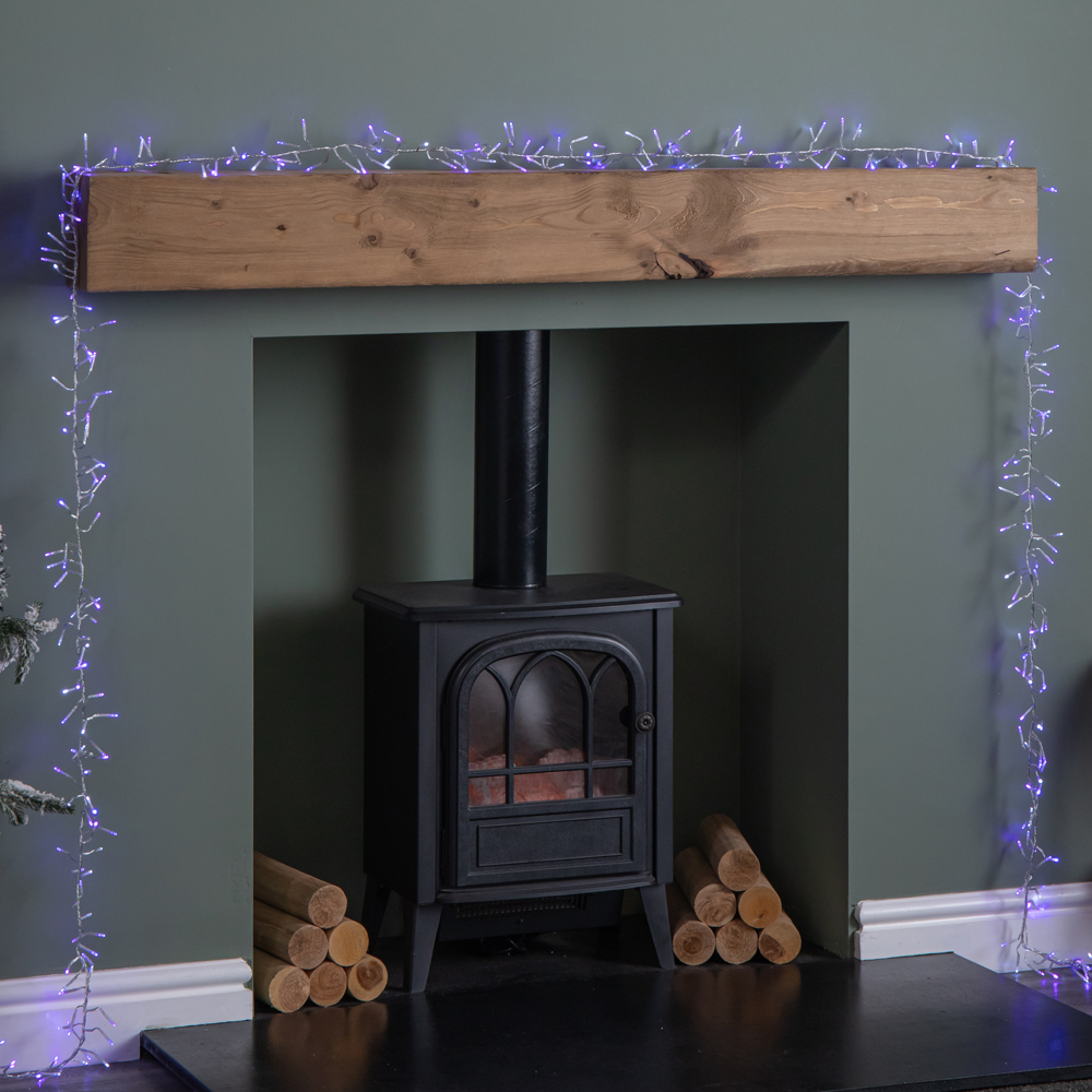 Samuel Alexander 720 Blue Purple and White LED Christmas Cluster String Light 9.3m Image 4