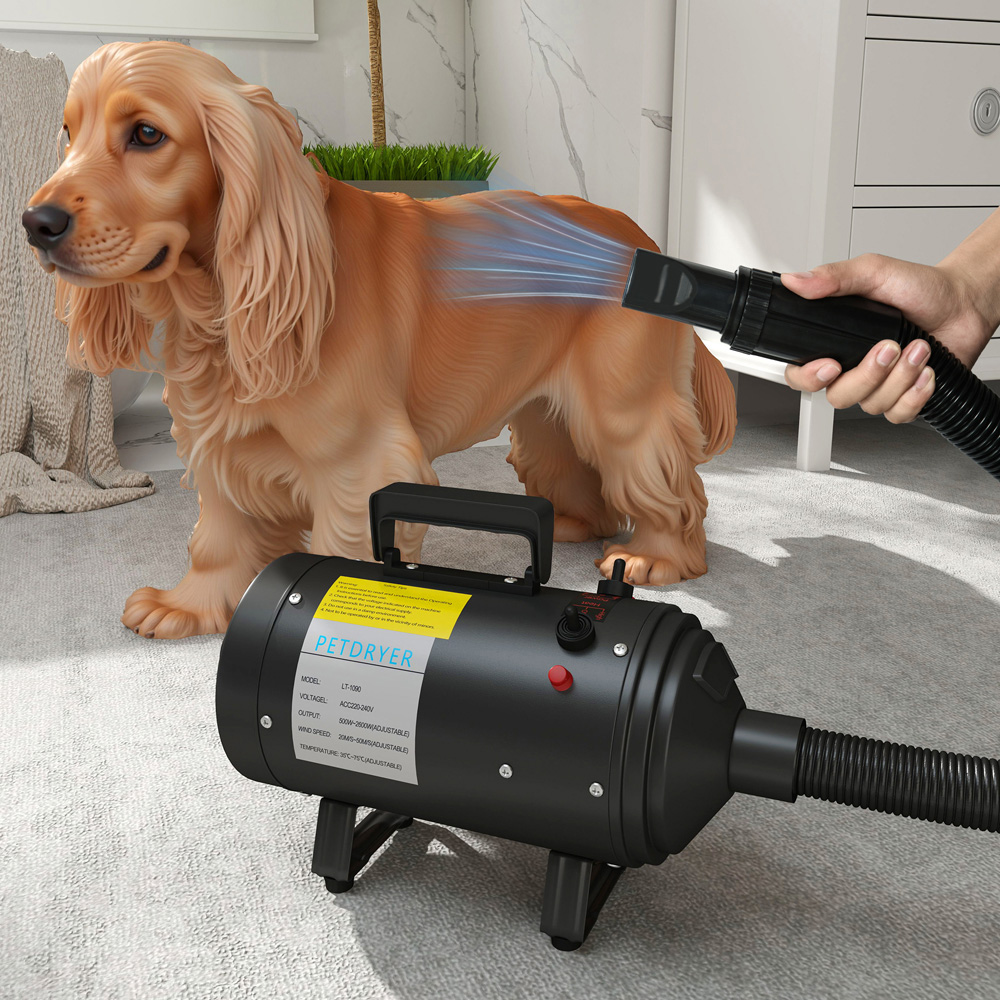 PawHut Black Dog Hair Dryer with Adjustable Temperature and Velocity 2200W Image 2