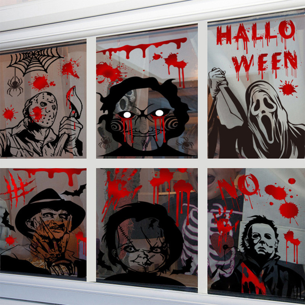 Lovii Reusable Horror Decals Halloween Static Cling Window Stickers 20 x 30cm Image 2