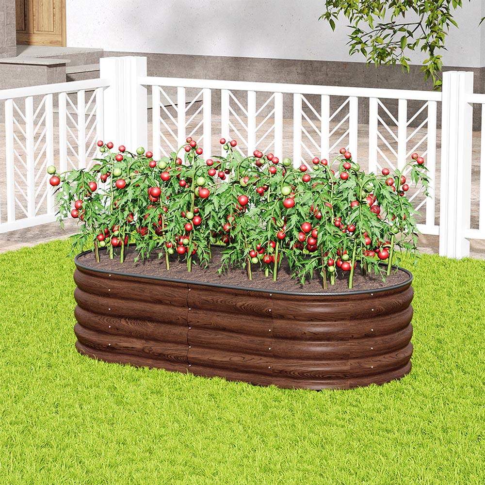 Living and Home Large Brown Galvanised Steel Raised Garden Bed 42 x 80 x 160cm Image 8