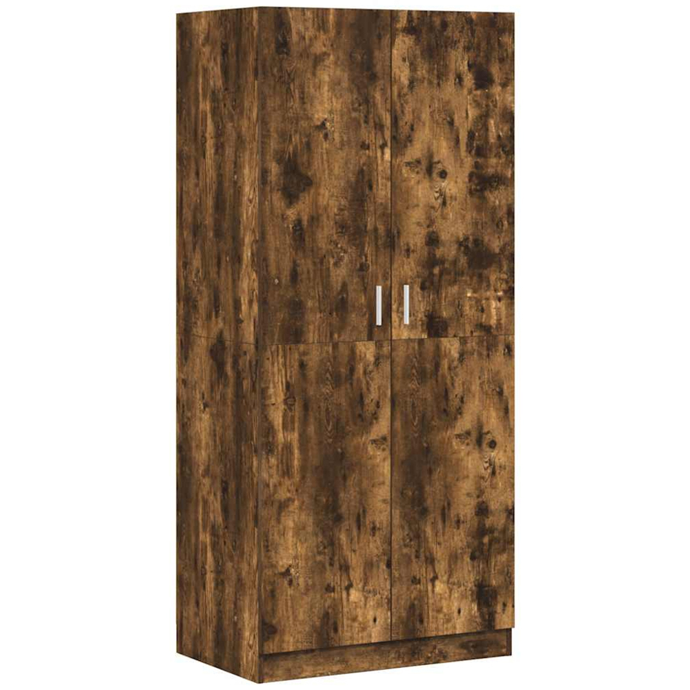 vidaXL 2 Door Smoked Oak Engineered Wood Wardrobe Image 2