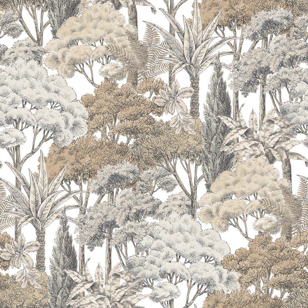 Grandeco Sketched Forest Neutral Wallpaper Image 1