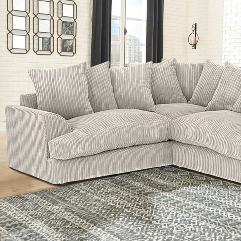 Portland Florexa Modern 5 Seater Cream Jumbo Cord Corner Sofa Image 2