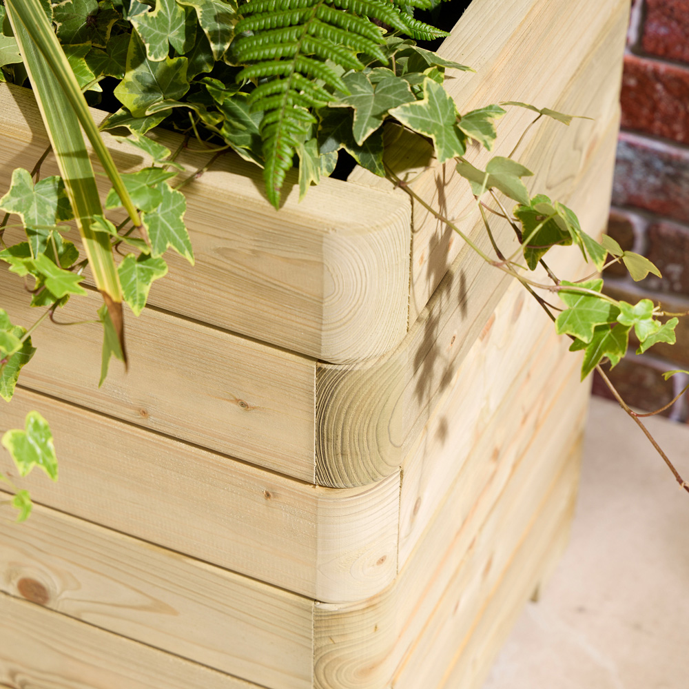 Rowlinson Marberry Natural Wooden Tall Garden Planter 57.5 x 90 x 40cm Image 4