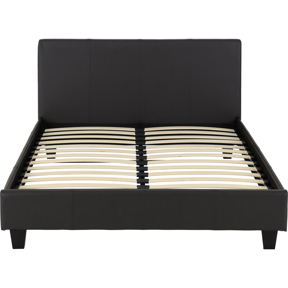 Seconique Prado Double Brown PU Faux Leather Bed Image 3