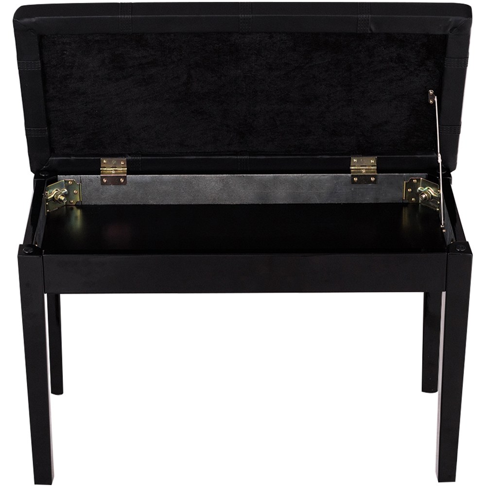 Costway Black Wooden Piano Bench with Storage Image 3