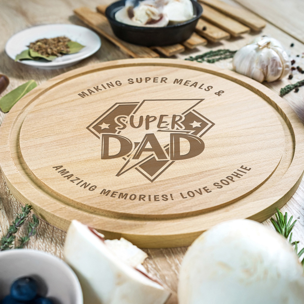 Personalised Memento Company Personalised Super Dad Chopping Board Image 2