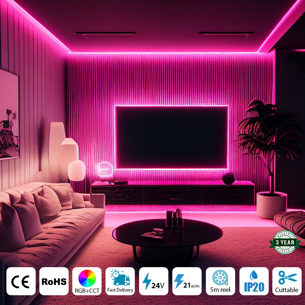 ENER-J 840 LED RGB and CCT COB Strip Light 5m Image 5