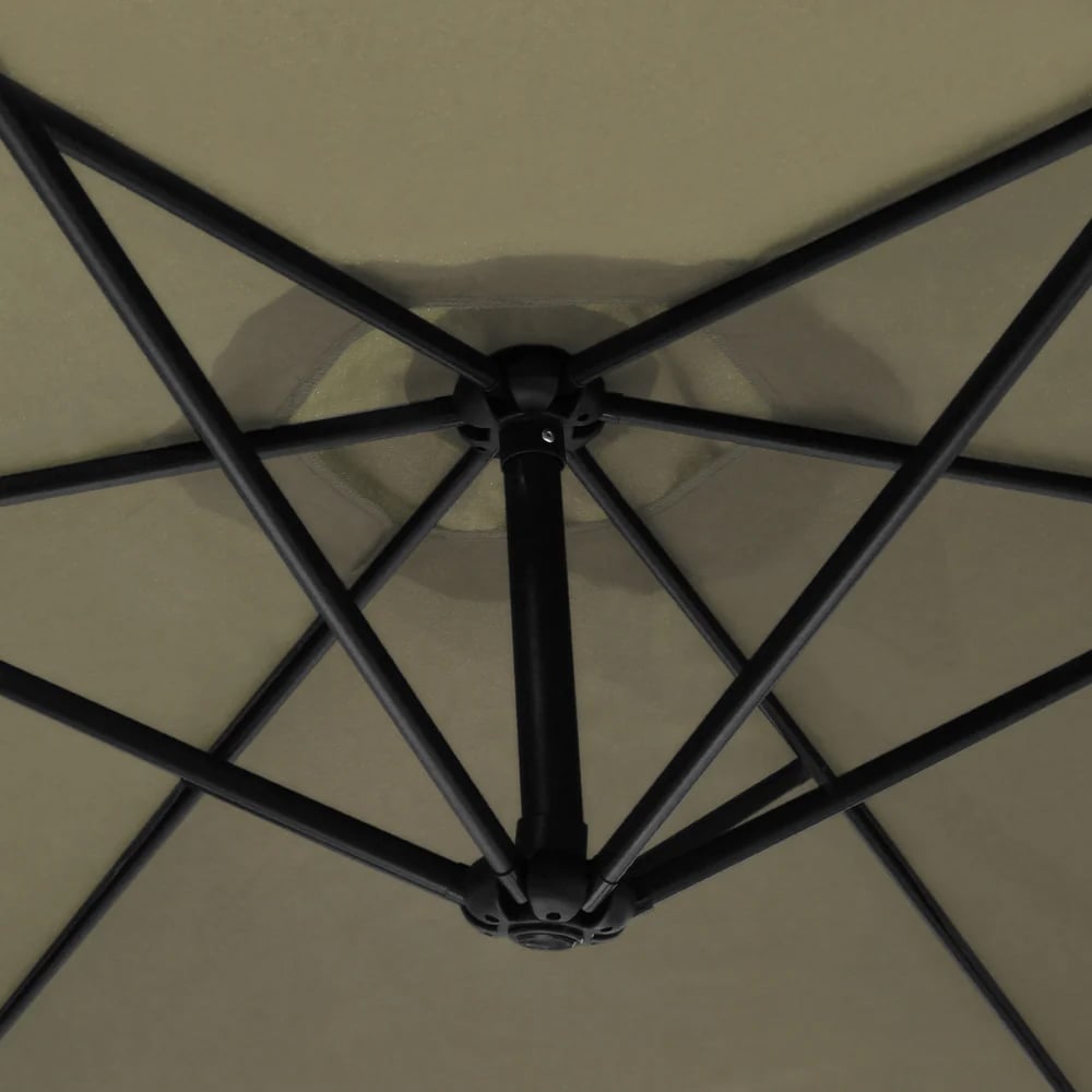 MonsterShop Beige Cantilever Parasol with Square Base 3m Image 3
