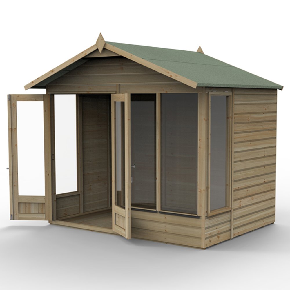 Forest Garden Beckwood 8 x 6ft Single Side Opening Shiplap Apex Summerhouse Image 3