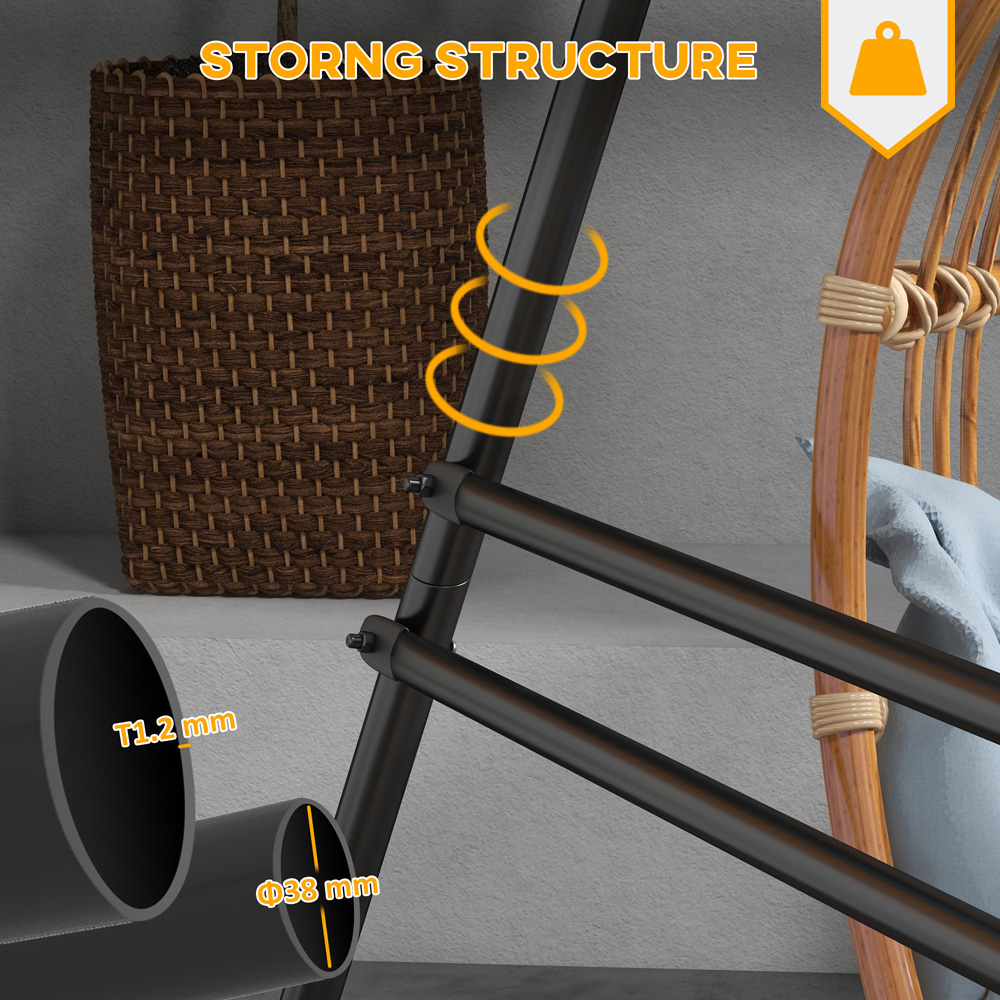 Outsunny Black Metal Frame Hammock Chair Stand Image 8