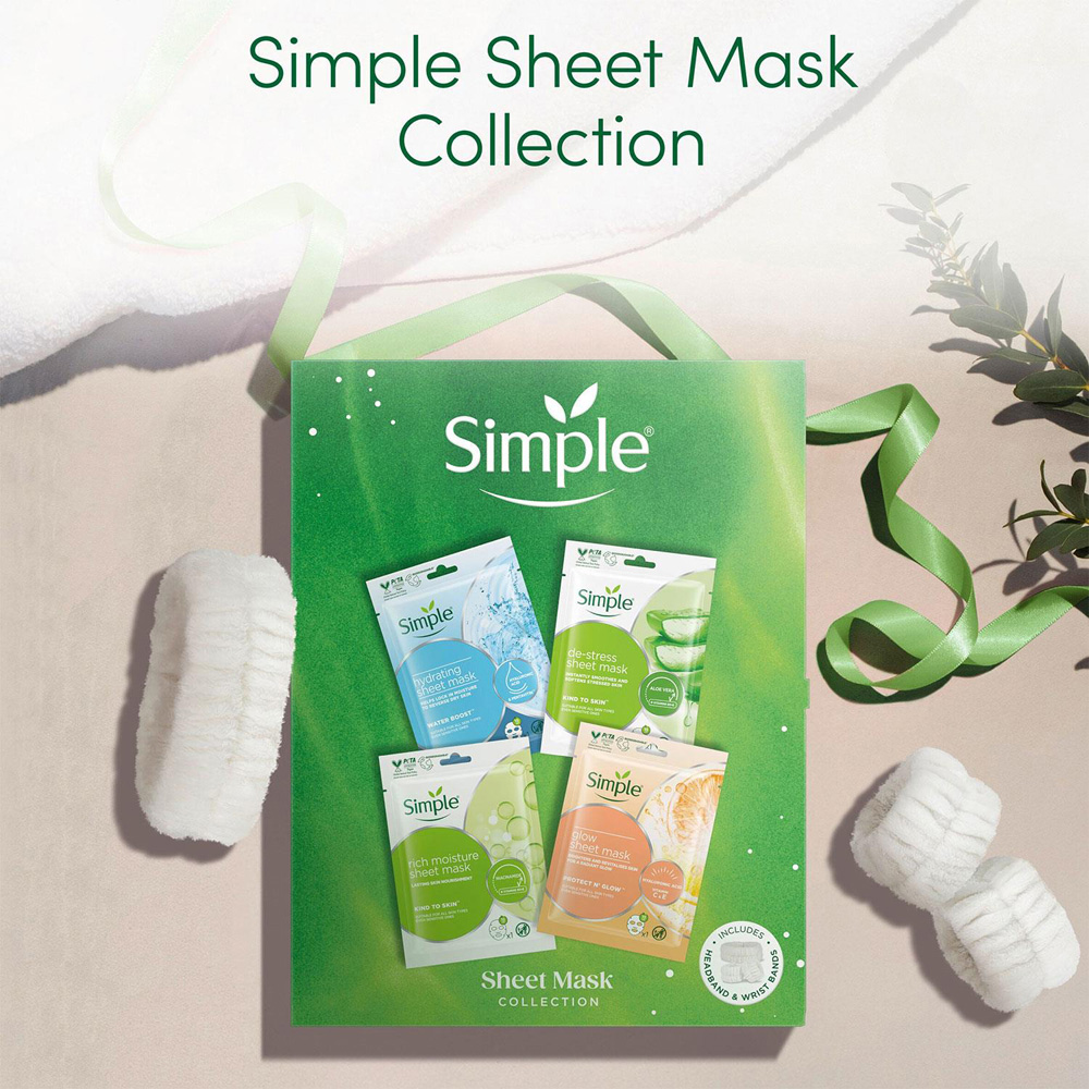 Simple Hydrating and Nourishing Facial Sheet Mask Gift Set 3 Pack Image 7