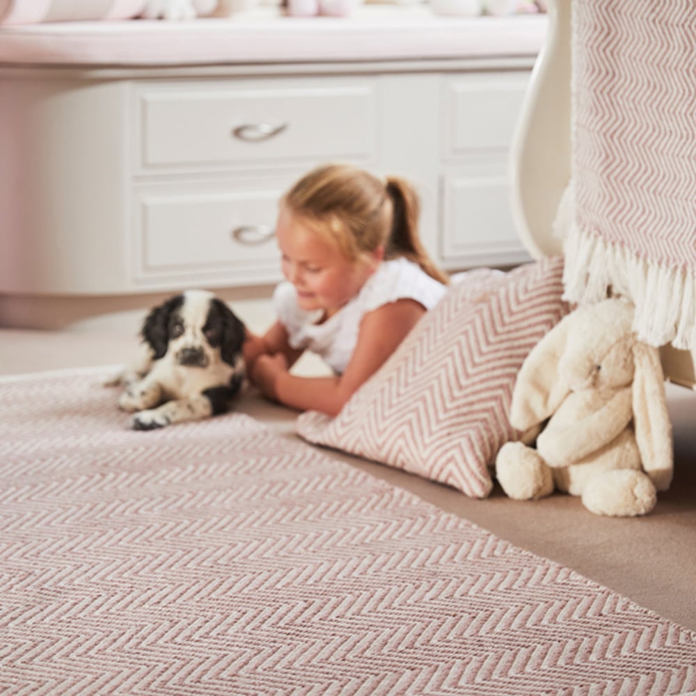 Hug Rug Rose Woven Herringbone Rug 120 x 170cm Image 4