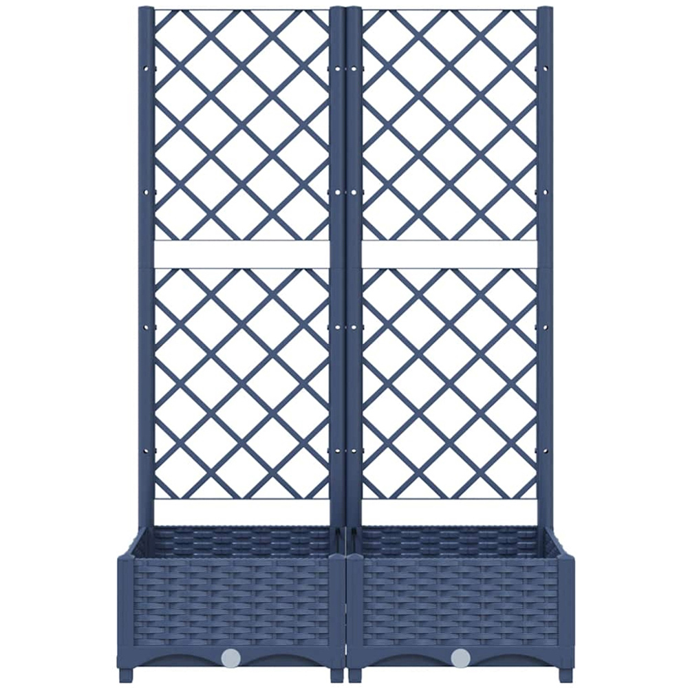 vidaXL Blue Plastic Garden Planter with Trellis 80 x 40 x 121.5cm Image 3