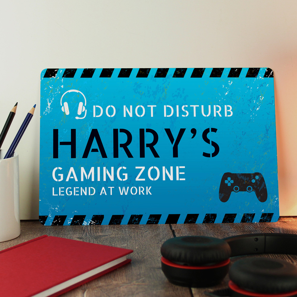 Personalised Memento Company Personalised Gamer Do Not Disturb Metal Sign Image 2