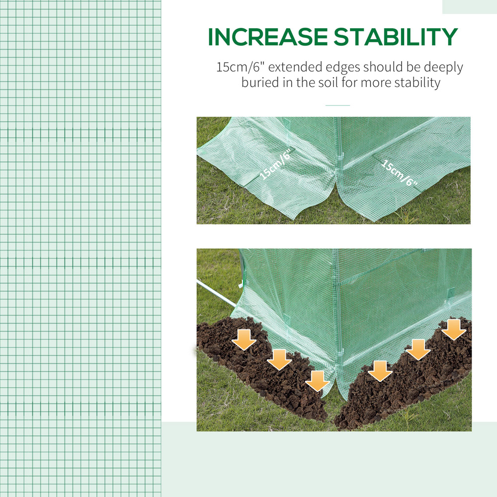 Outsunny 19.6 x 9.8 x 6.5ft Green Replacement Greenhouse Cover Image 6