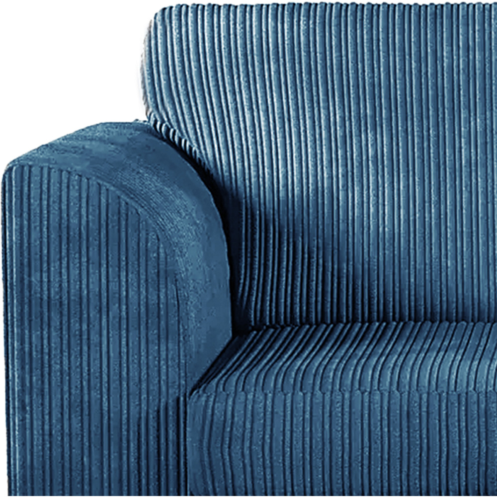 Luxor Single Seater Marine Blue Jumbo Cord Armchair Image 4