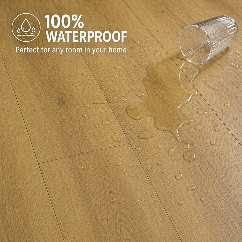 Britwall Medium Oak Wood-Embossed SPC Vinyl Flooring 1220 x 181mm 10 Pack Image 6