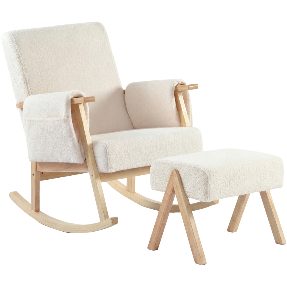 Bebe & Beyond Storyteller Off White Teddy Nursing Chair and Stool Image 2