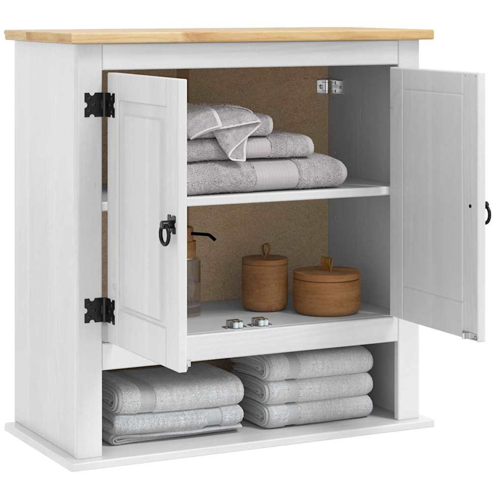 vidaXL 2 Door Single Shelf Corona White Hanging Cabinet Image 3