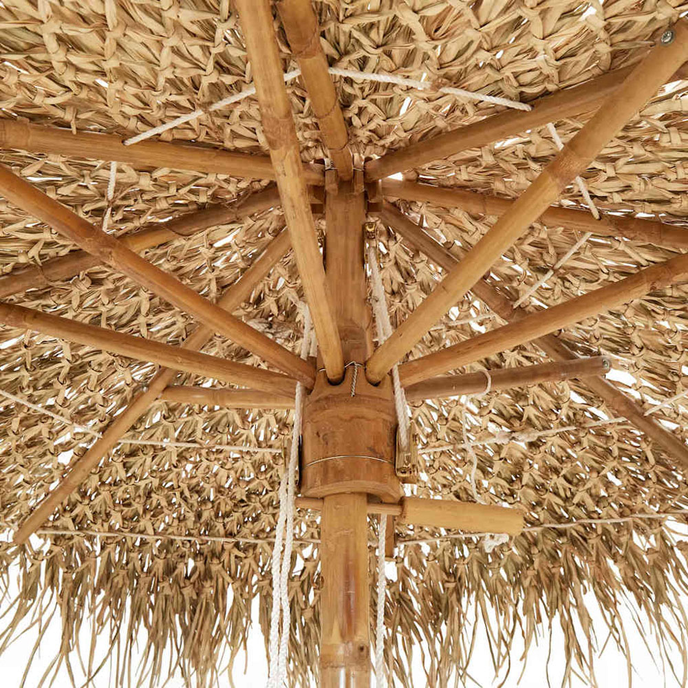 vidaXL Bamboo Foldable Garden Parasol with Banana Leaf Roof 2.1m Image 7