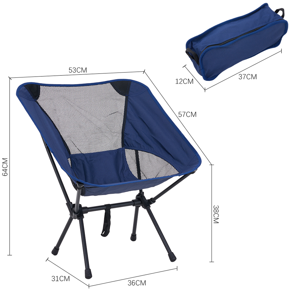 Living and Home Blue Breathable Mesh Foldable Camping Chair Image 8