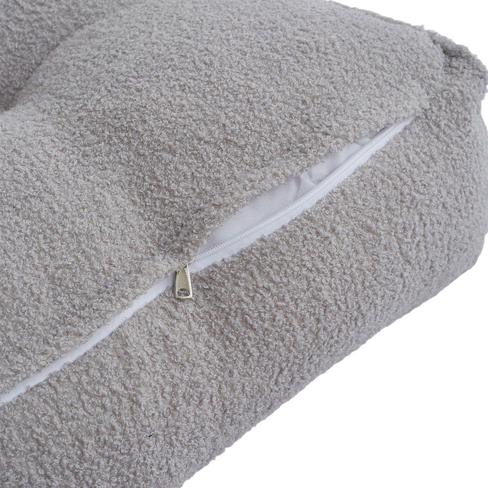 Living and Home Grey Teddy Fleece Wedge Headboard Pillow with Side Pocket 50 x 180cm Image 3