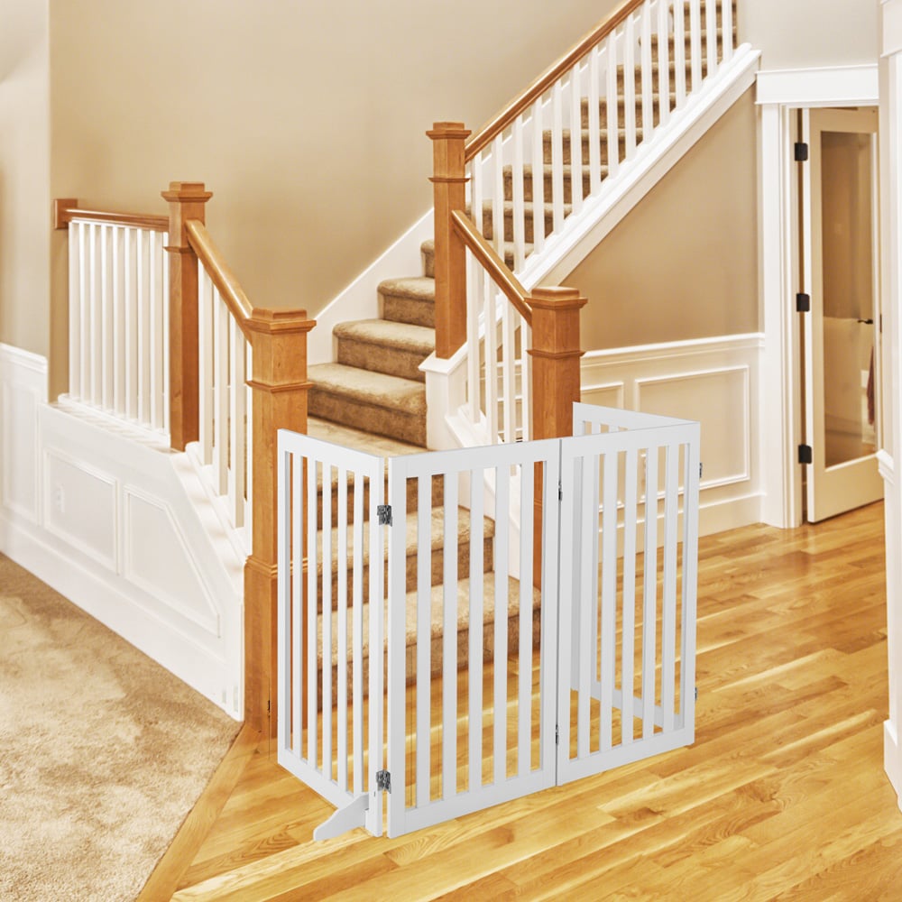 Costway 3 Panel White Foldable Pet Safety Gate Image 3